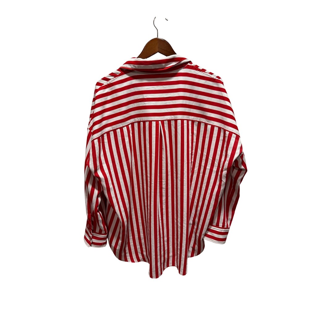 Negative Underwear Red White Striped Button Down Sleep Shirt XL XXL Lounge Top - Picture 5 of 5